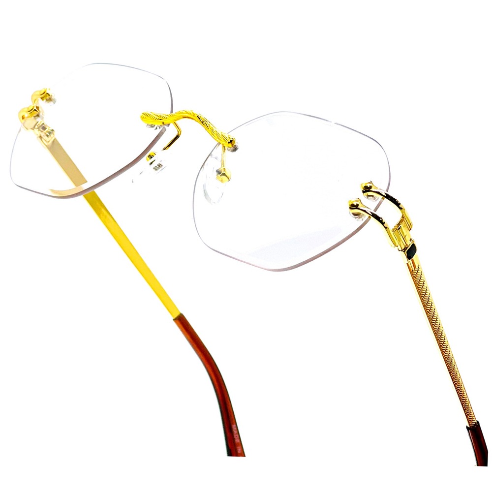 Sunglasses Clear Lens Frameless Outdoor Party Shades Rapper Cholo Gangster Music